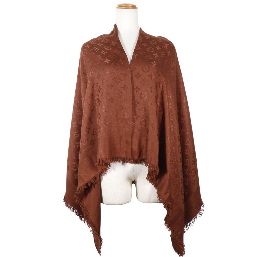 LOUIS VUITTON Monogram Stall Brown silk/wool Women Used