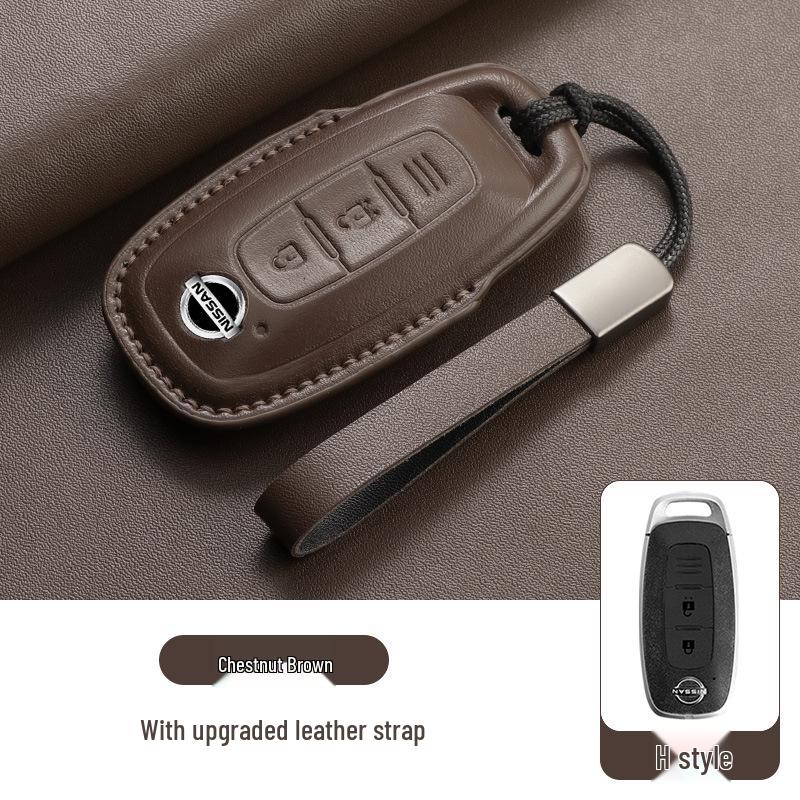Nissan Altima 23 Model Key Case Suede Leather - Fits 14th Gen Sylphy, Qashqai, X-Trail, Kicks, Murano, Tiida