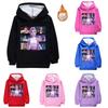 5061 Kids Girls Kpop Rumi Zoey Mira Rumi Print Long Sleeves Velvet Warm Winter Hoodie