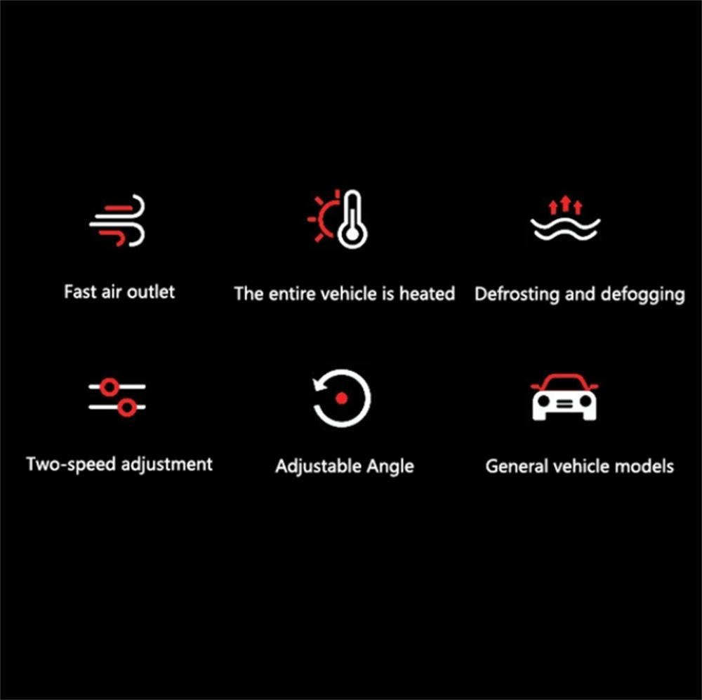 24V Car Truck Heater 150W Portable Electric Heating Fan Defroster Demister Black