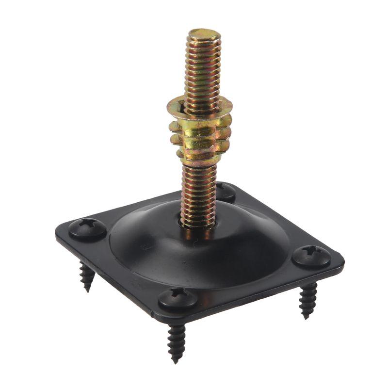 M-Modern-4Pcs/Set Furniture Leg Mounting Plates Sofa Leg Attachment Plates M8 Hanger Bolts Screws Adapters Metal Plates Bracket