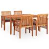 Maison Exclusive - 5-Piece Outdoor Dining Set and Cushions Solid Acacia