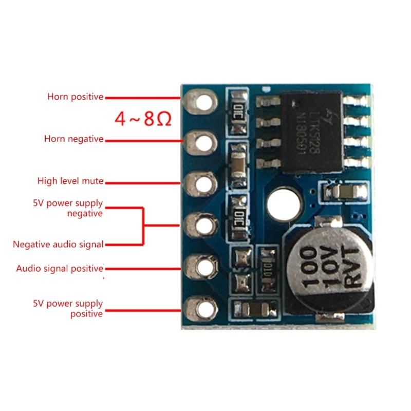 Single Channel 5W Amplifier Board With Overloads Protections Compactly Size Easy Installation For Home Car Use