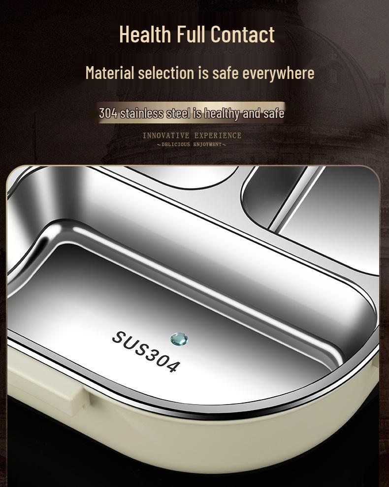 304 Stainless Steel Leak-Proof Insulated Lunch Box for Office and School, Food-Grade Square Bento Box.