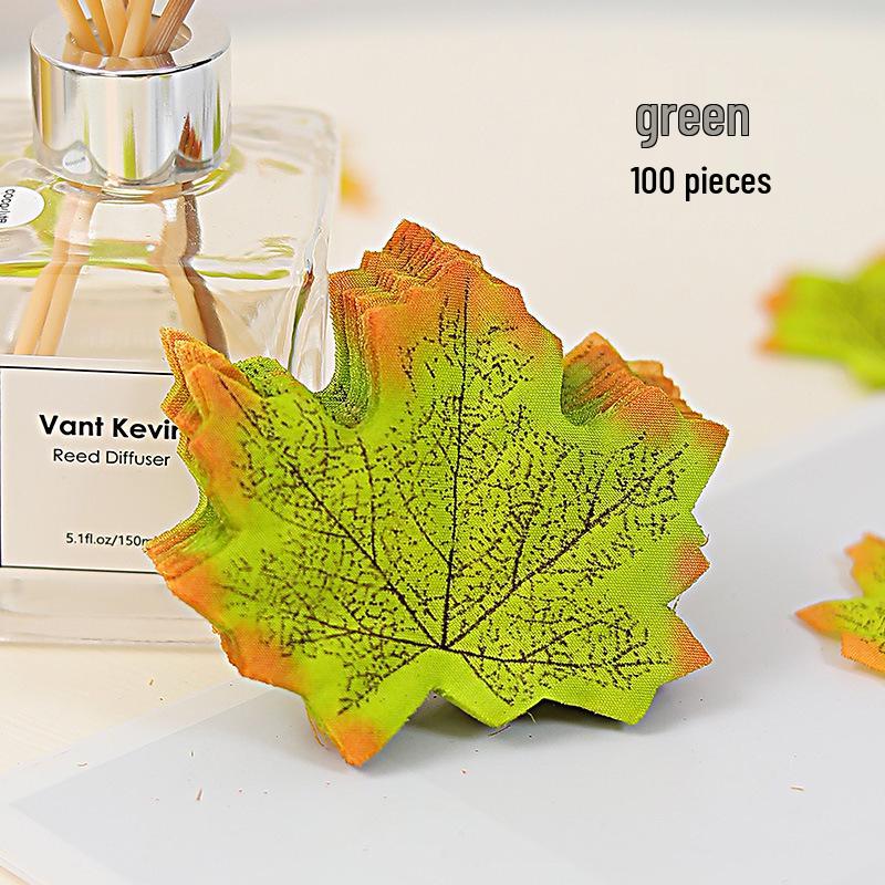 Artificial Red Maple Leaf & Green Leaves Decoration for Kindergarten, Shop Windows, and Landscaping