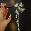 New Chinese Style Glazed Flower Fringed Hairpin Chinese Style Retro Temperament Hairpin Cheongsam Fashionable Versatile Hairpin Hair Accessories