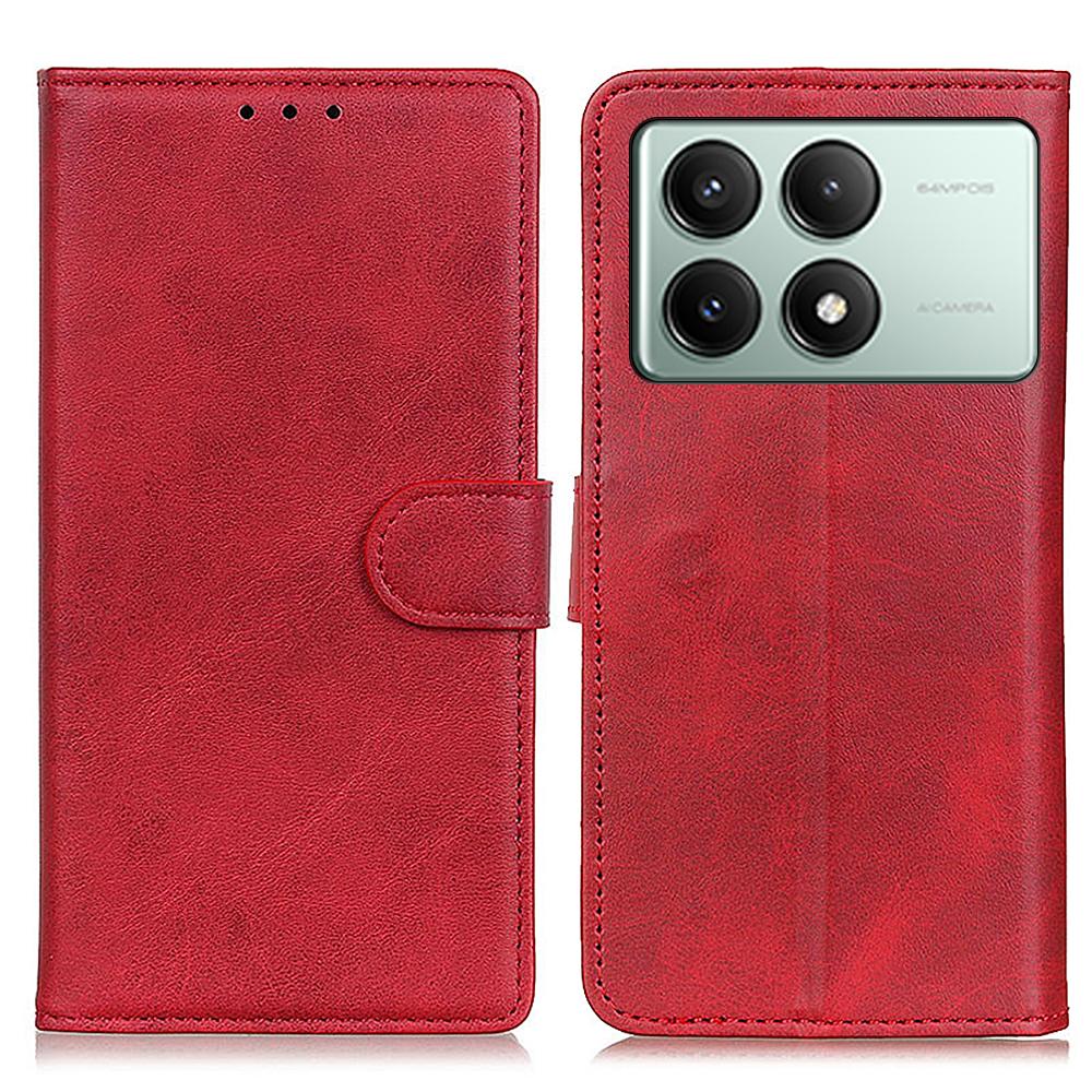 

Leather Case for Xiaomi Redmi K70E 5G/Poco X6 Pro 5G Shell Cowhide Texture Stand Phone Cover D