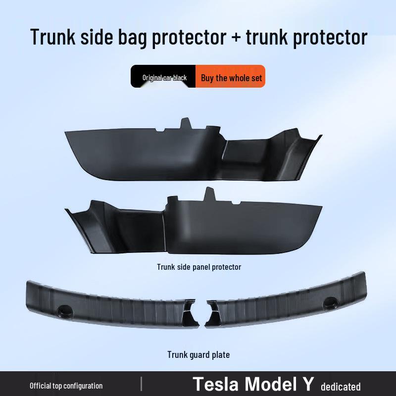 Tesla Model Y Trunk Side Panel Suede Pad Interior Modification