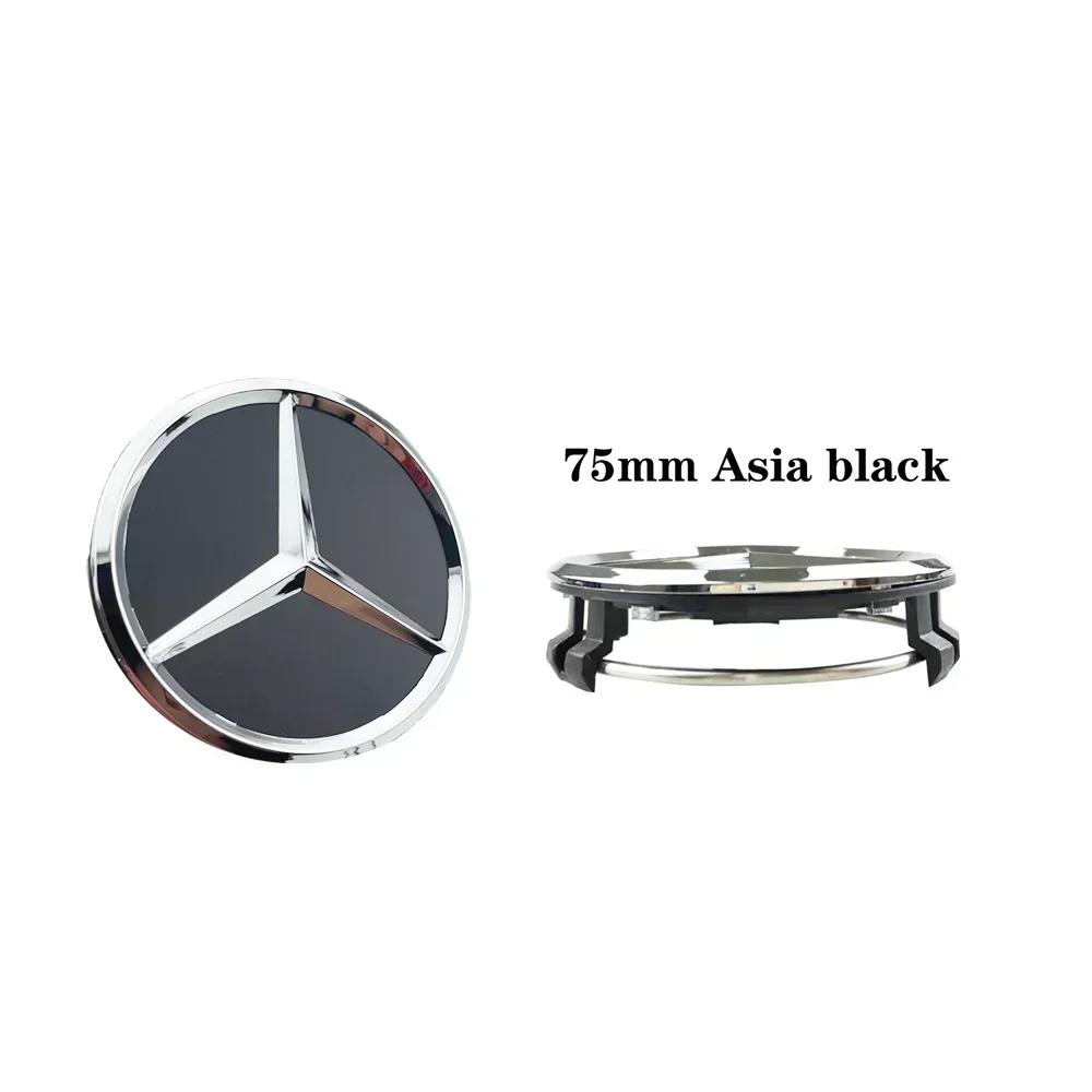 

C200 E200 2025 New For Mercedes Benz 4pcs 75mm Car Wheel Center Caps Hub Caps Rims Cover For Mercedes Benz AMG A B C S Class E G