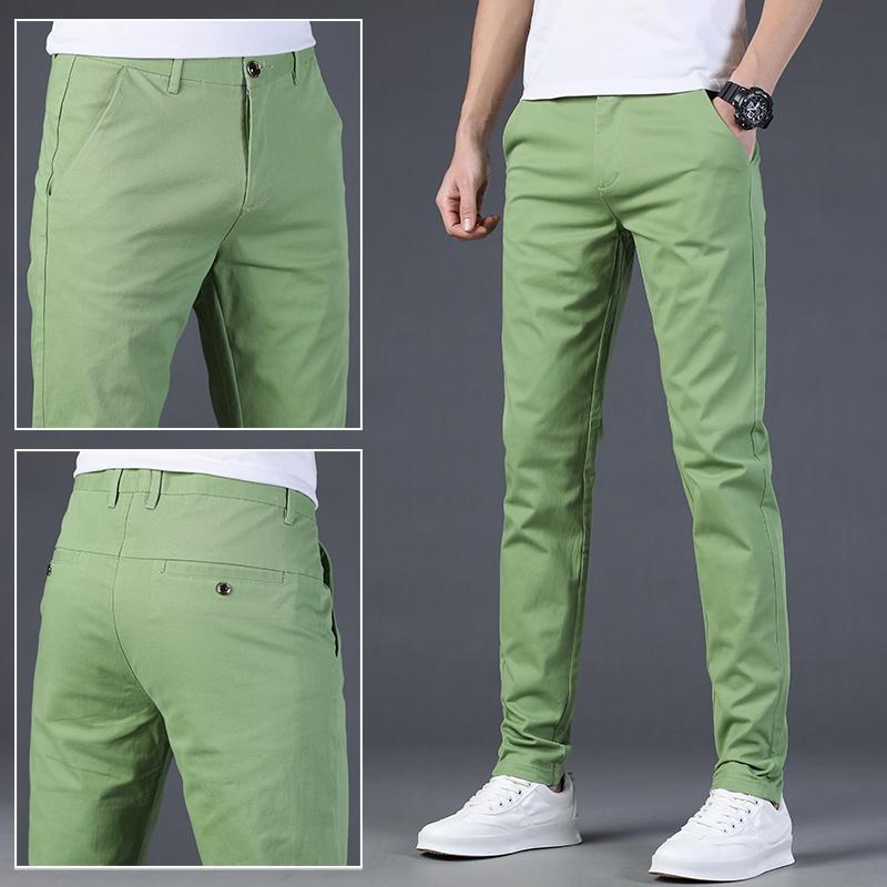 

Spring Casual Pants Men s Slim-fit Feet Pants Fashion Korean Version of The Stretch All-match Men s Trousers 38 світло-зелений колір