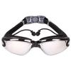 -1.5~-8.0 Adult Myopia Swimming Goggles Waterproof Anti-fog HD Transparent Electroplated Large Frame With Earplugs