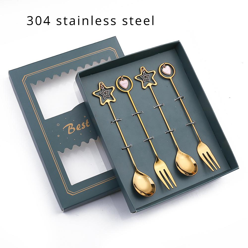 

Набор посуды HANYANG, креативная ложка, круглая ложка, ложка для перемешивания, подарочный набор, ложка для льда, фруктовая вилка, подарочный набор