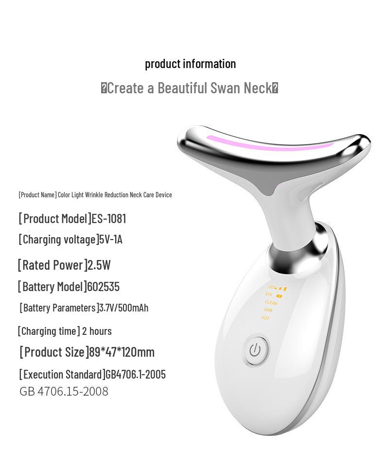7-Color LED Neck Wrinkle Remover & Face Lifting Massager