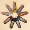 Y2 Women's Plus Size Knit Soft Sole Flat Shoes (Sizes 41-44) - Solid Color, Round Toe, Low-Cut, Old Beijing Style.