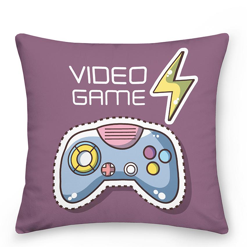 Boy Gamer Print Pillowcase Bedroom Decor Video Game Cushion Cover Home Gamepad  Gift
