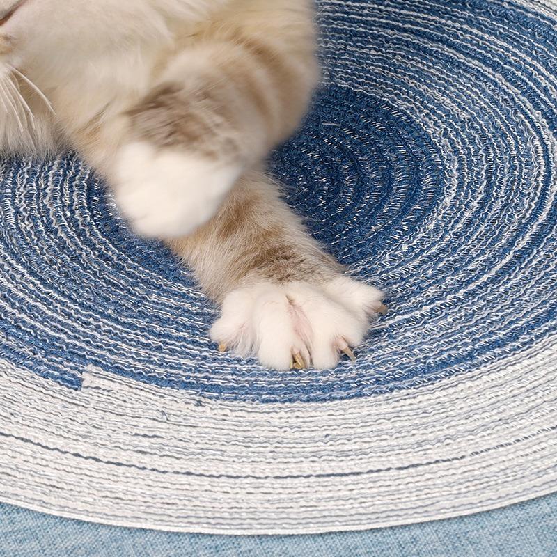 Round Woven Cat Scratcher Mat Wear‑resistant Claw Grinding Pad Dual‑use Sleeping Rest Cushion Mat for Indoor Cats