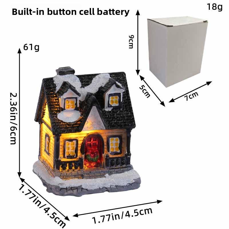 

Fun Christmas Decorations Festive Resin Cottage Colored Glow HouseTabletop Ornaments Can BeUsed in DIY Scenarios Resin Materials