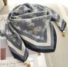 Chic Autumn/Winter Silk Scarf with Magnetic Golden Ball Clasp – Korean Style Neck Warmer