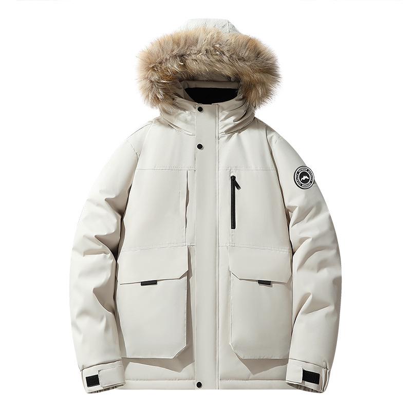 2025 Winter New Couple's Hooded White Duck Down Jacket - Men's Thick, Warm, Loose, Plus Size Outerwear