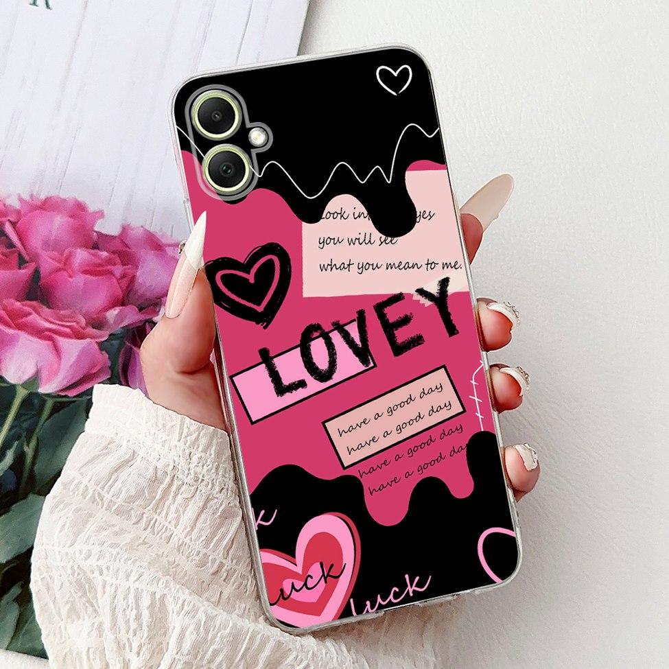 For Samsung A05 Case Clear Cute Cat Fashion Flowers Cool Painted Back Cover For Samsung Galaxy A05 Phone Case SM-A055F SM-A055M