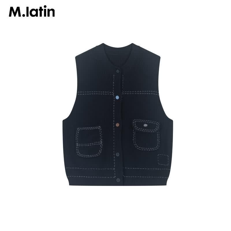 M.Latin Boys' Denim-Look Sweater Vest