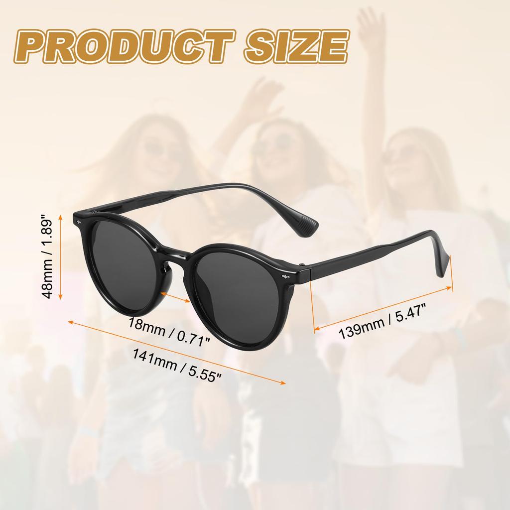 [uxcell] Square Polarized Sunglasses, Retro Trend Sunglasses, Unisex, Light Black (BlackGray Lenses)