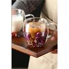 Borosilicate Double Walled Flower Glass 250ml Coffee Tea Cold Soft Drink Glass 1 Piece