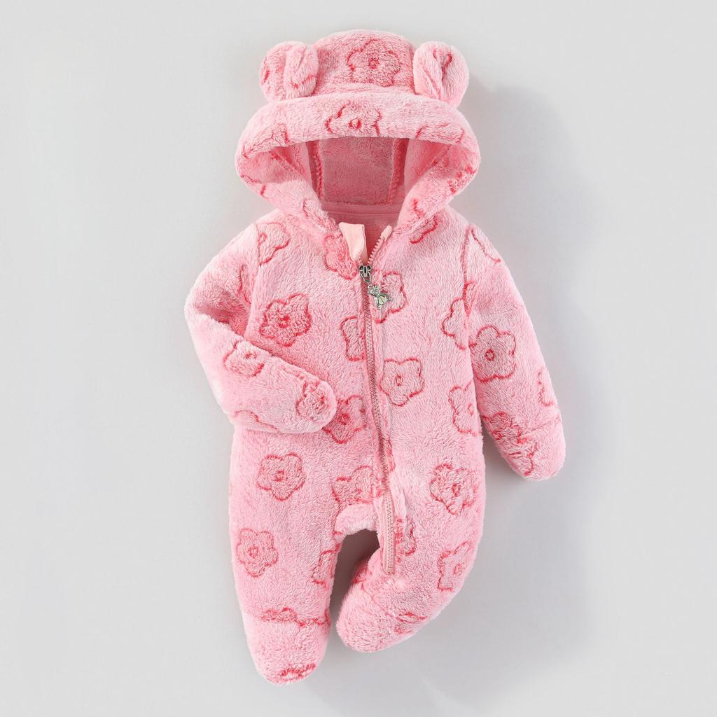 Baby Fall Winter Romper Onesie Newborn Infant Cotton Padded Footie Jumpsuit Long Sleeve