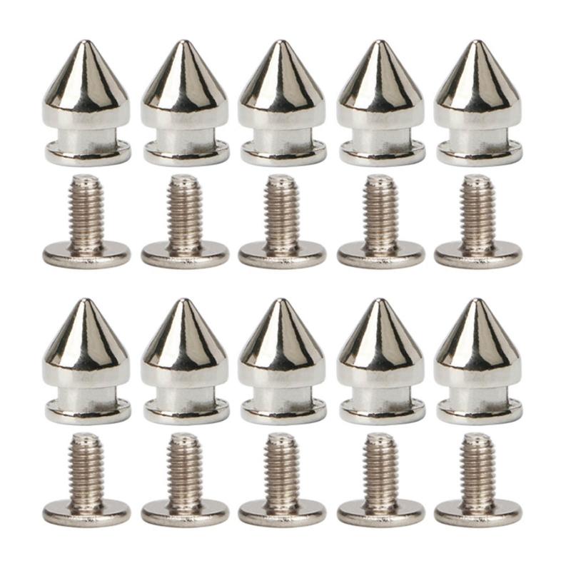 10Pcs Decorative Rivets Set Punk Style Nail Buckles Screw Mount Stud Rivets DIY Crafts PU Belt Shoes Clothing Spikes