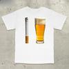 Bier und Zigarette Lustiges Shirt Alkohol Bier Lustig Beleidigendes Shirt Unisex T-Shirt Dummes Meme Shirt Lustiges Meme Shirt Gehirnfäule Shirt