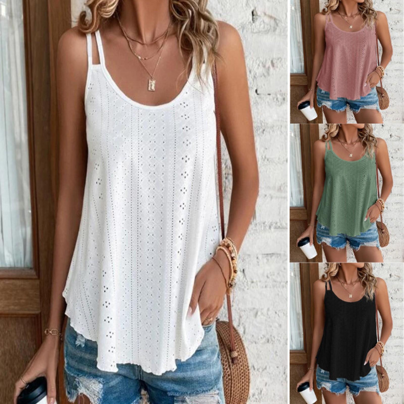 

Женская однотонная сетчатая футболка без рукавов с лямкой на бретельках