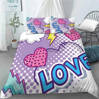 3D Hip Hop Art Style Duvet Cover Cool Rock and Roll Style Quilt Cover with Pillowcase for Kid Home Bedroom Decor King Queen Size