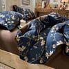 2026 Vintage Linen-like Floral Bedding Set 100% Cotton Button Soft Bed Sheets