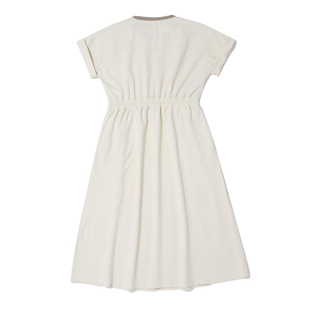 Intercrew Women'S Roll-Up Flare Long Dress Beige Itz2Ol56Abe