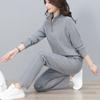 Fashion Stand Collar Half Cardigan Zipper Sport Suit for Women Spring Autumn Casual Sports Outfit Tracksuit for Ladies