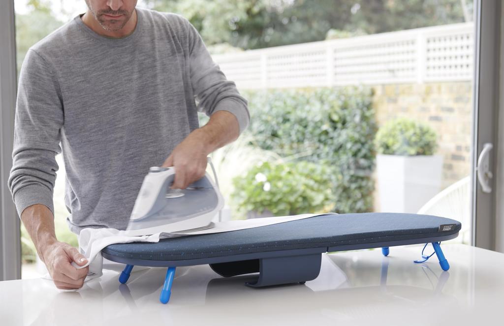Joseph Joseph Pocket Plus Space Compact Tabletop Ironing 50010 Foldable, Saving, Board, Black/Blue [Genuine Product]