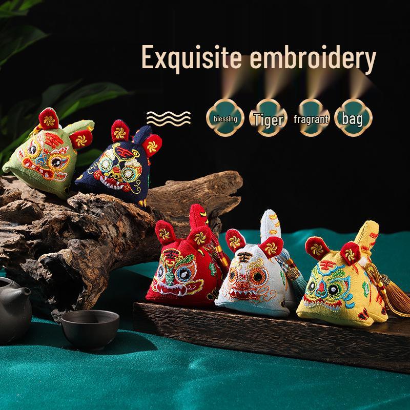 Dragon Boat Festival Tiger Sachet Pendant: Little Tiger Safety Talisman & Five Poisons Souvenir