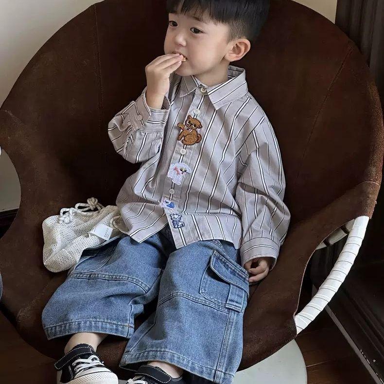 Boys' Korean Style Loose Jeans - Trendy Autumn & Spring Casual Pants for Small and Medium Children