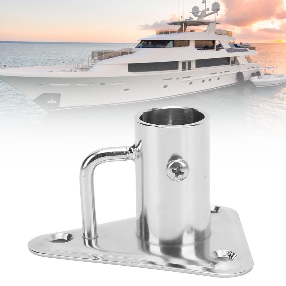 316 Stainless Steel Stanchion Post Socket 90 Degree Flag Pole Base Socket Flag Pole Holder Yachts