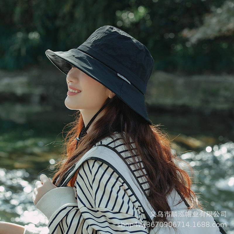 Quick-drying Drawstring Bucket Hat Women's Summer UV Protection Sun Hat Foldable Sun Protection Hat Outdoor Mountaineering Hat Men
