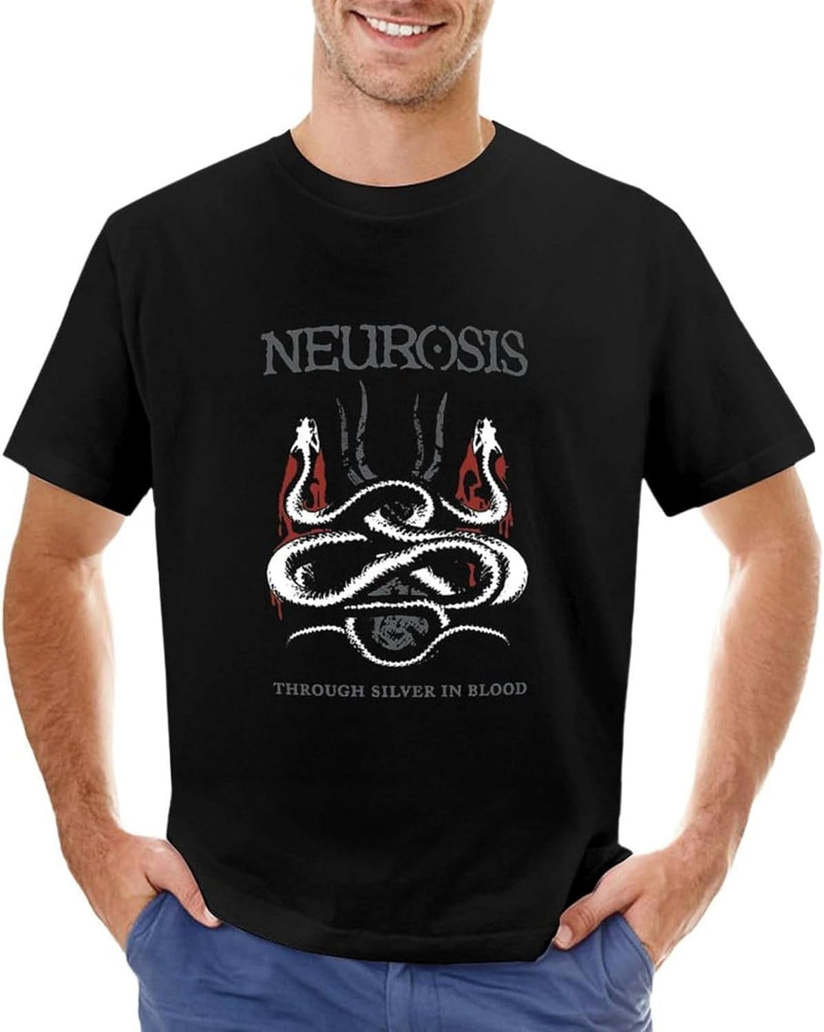 Neurosis Through Silver in Blood Men T Shirt Custom t Shirt cat Shirts Short M чёрный