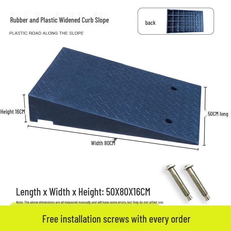 Portable Rubber-Plastic Curb Ramp Mat for Car