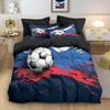High-quality Football Sports Theme Duvet Cover Set,3D Print World Football Bedding Set with Pillowcases 75*50cm for Adult Kids