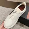 Spring Autumn Vintage High Quality Genuine Leather Lace-Up Shoes Man's Solid Color Round Toe Low-cut Flat Bottom Shoes