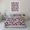 Cute Pandas with Pink Background Print Bedding Set 1 Duvet Cover 2 Pillowcases for Adult and Children Luxury Gift Full Size