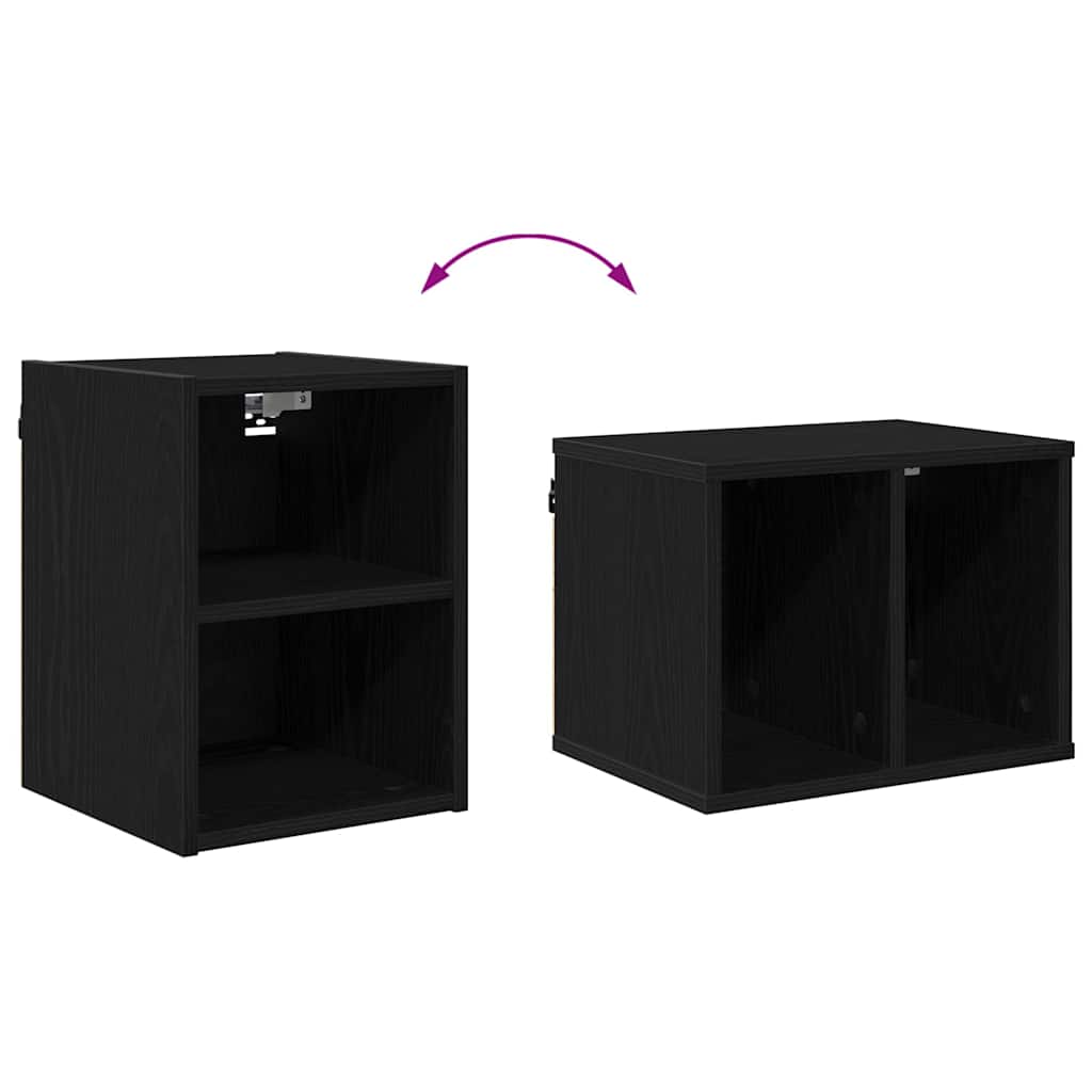 Wall Mounted Cabinet in Black Oak Look 30 x 29.5 x 40 cm