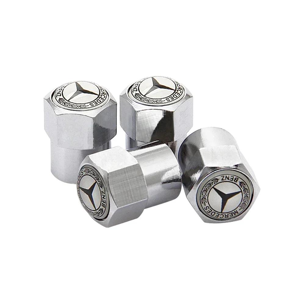 New C200 E200  For Mercedes Benz 4Pcs Car Wheel Valve Caps Tire Tyre Stem Air Cover Metal Emblem Accessories For Mercedes Benz G