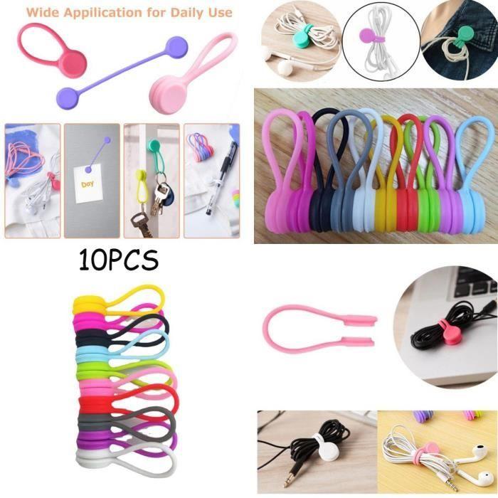 Attaches de Câble Magnétiques - Clips de Câble en Silicone - 10pcs
