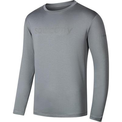 Cny Urban Lifestyle Series All-Weather Breathable Warm Crew Neck Long Sleeve T-Shirt Men Tops Moss-Gray SA2259LT01C-GR035