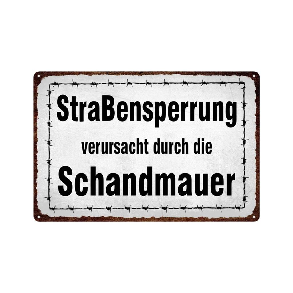 Germany HALT STÓJ Achtung Metal Sign German Warning Signs Hazardous Area Placards Vintage Plaque Plate Wall Decorative